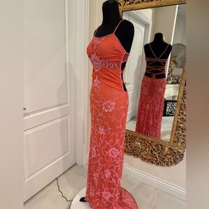 Elegant Attitudes by Debra Floral hand beaded Dress
